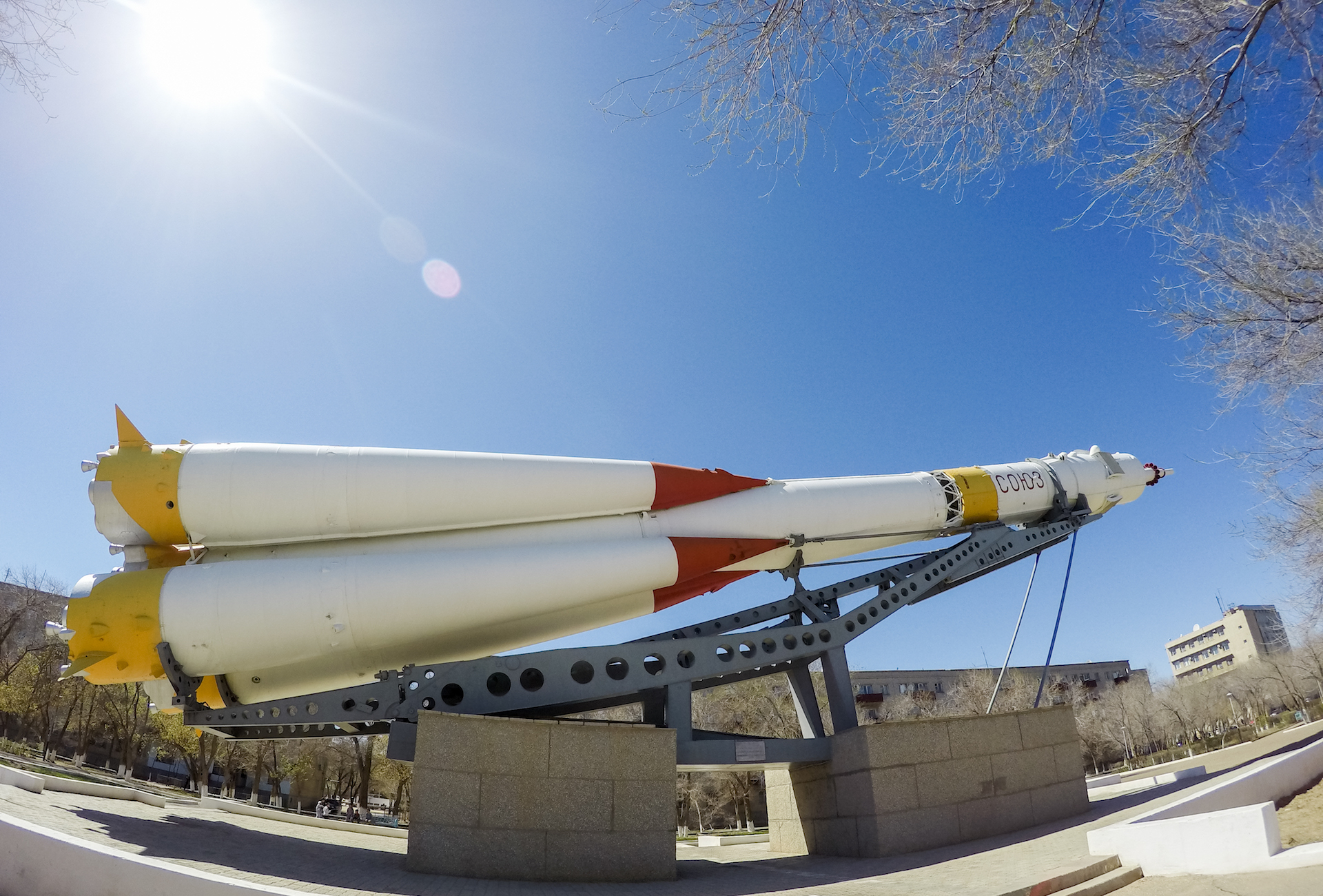 Soyuz raketos muliažas miesto centre